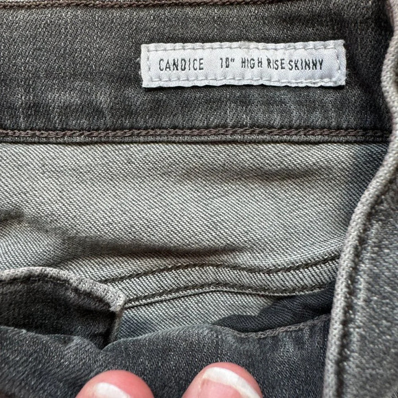 Edwin Jeans Candice 10” high rise skinny Grey Rinse denim jeans  size 25 - Picture 4 of 7